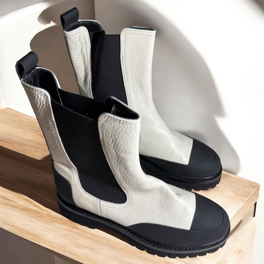 NAPOLEONI Made In Italy Leather Chelsea Chunky Lug Sole Boot *US 9/EU 40